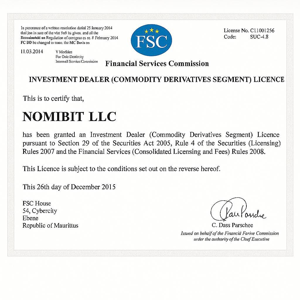 Certificate of Incorporation - NOMIBIT LLC